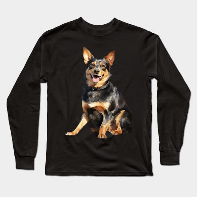 Lancashire Heeler Long Sleeve T-Shirt by DavidBriotArt